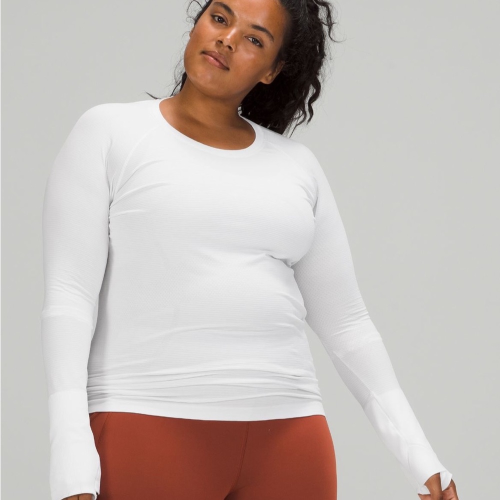 Lululemon White long sleeve swiftly tech size 2